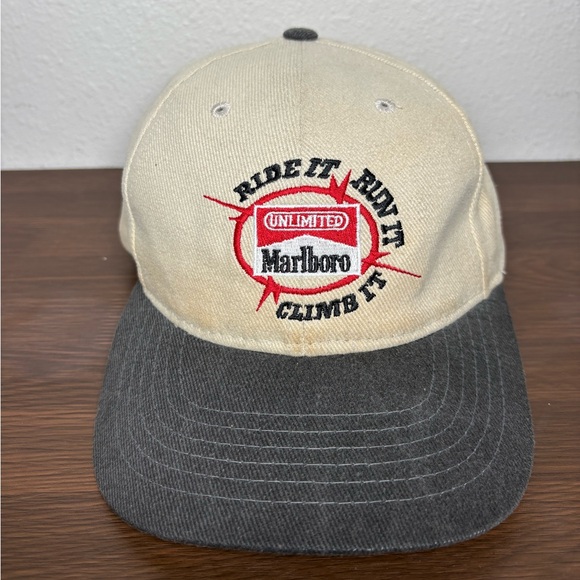 Marlboro Unlimited Beige and Gray Hat - Picture 1 of 6